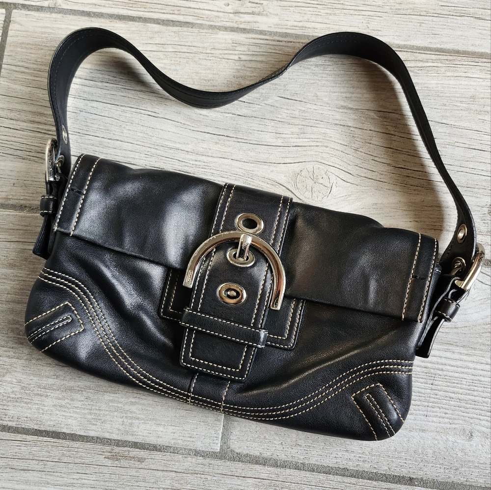 Coach Black Leather Shoulder Bag
